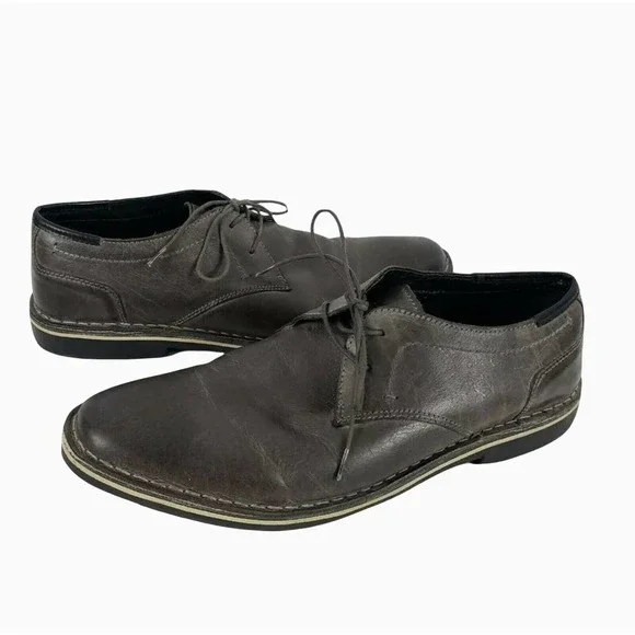 Steve Madden Hasten Distress Leather Oxford Gray - Picture 1 of 9